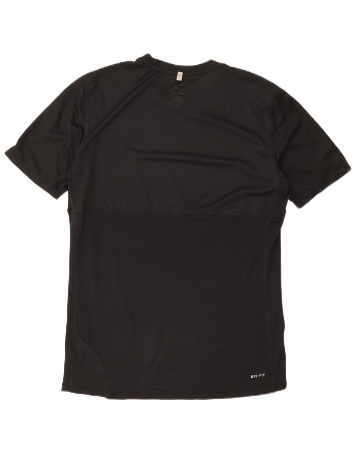 Nike Herren Dri Fit T-Shirt Top Medium Schwarz Polyester Sport