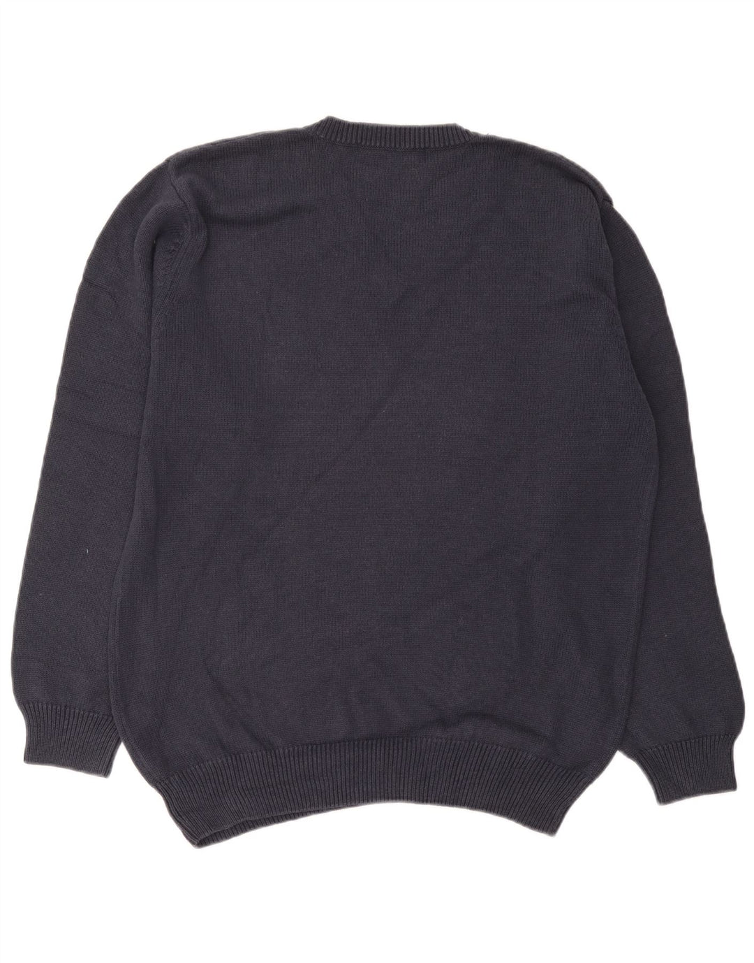 Sergio Tacchini Herren-Pullover mit V-Ausschnitt, groß, marineblaue Baumwolle