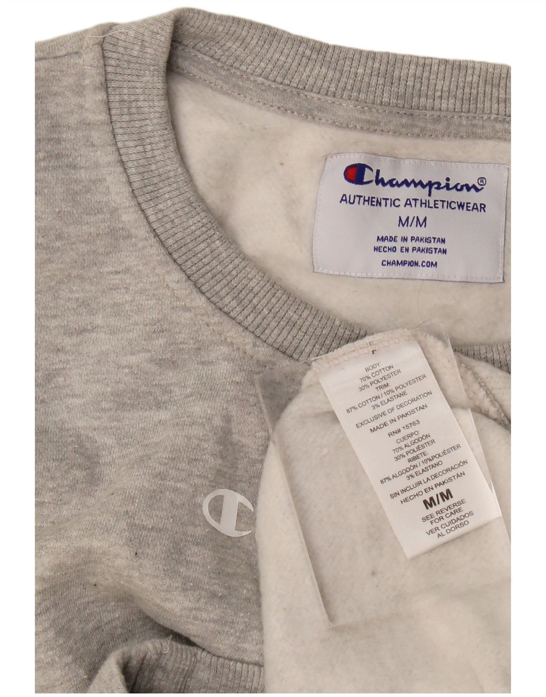 Champion Herren-Sweatshirt-Pullover aus mittelgrauer Baumwolle