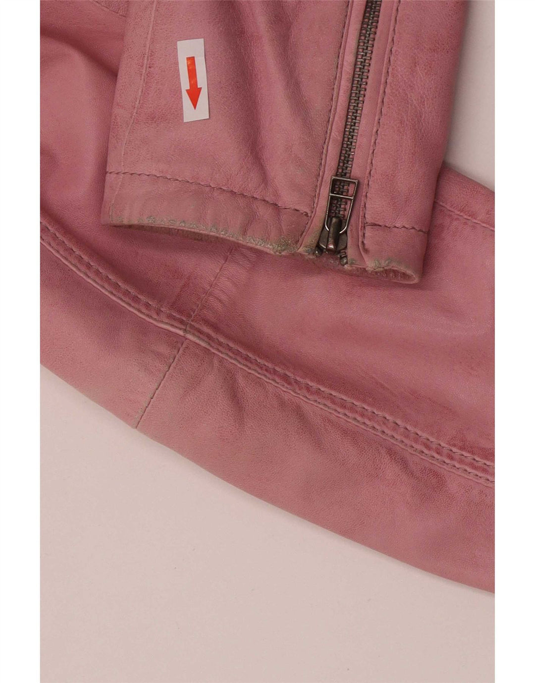 Zucchero Damen Biker-Lederjacke UK 16 Großes rosa Leder