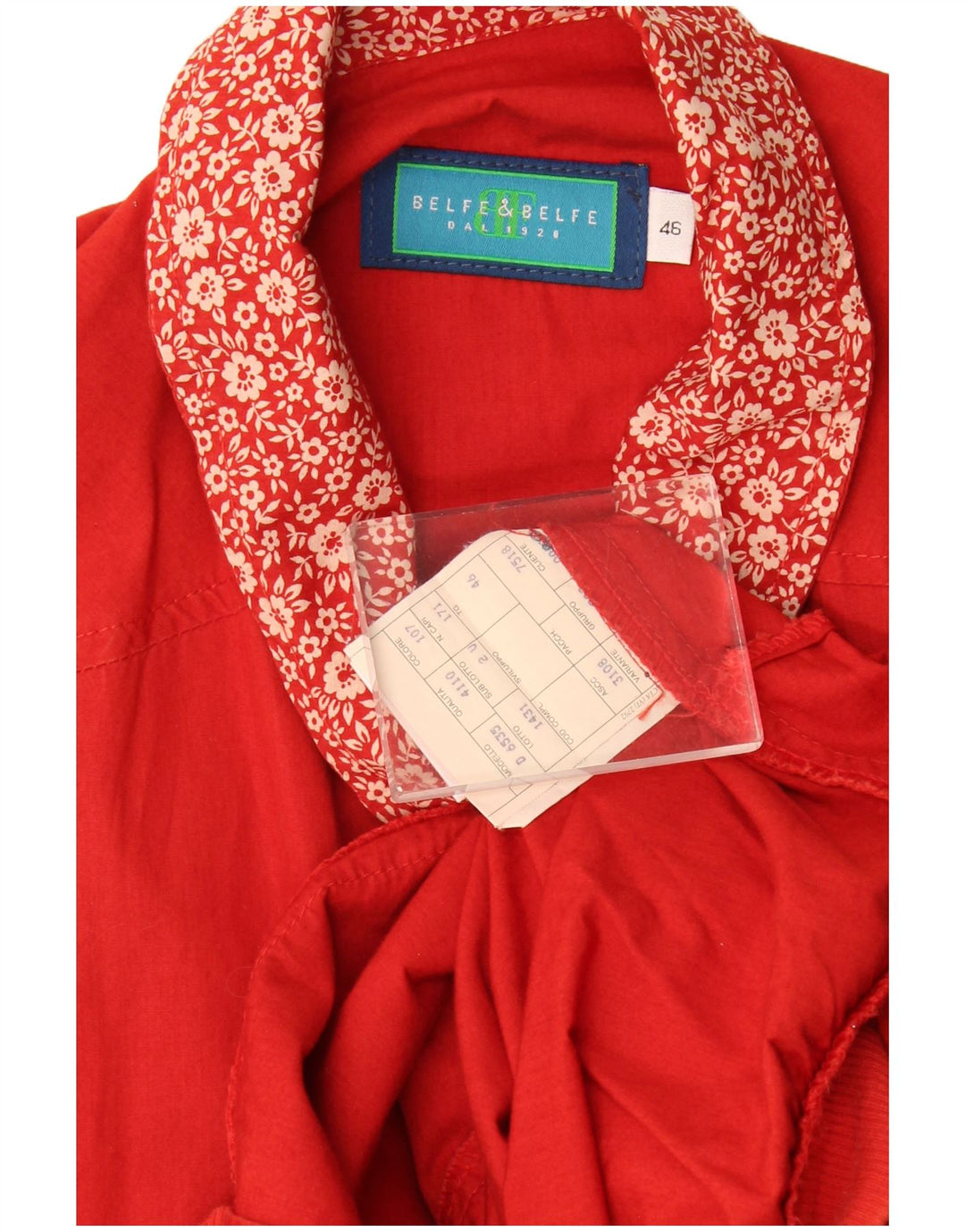 Belfe & Belfe Damen Übergroße Bomberjacke IT 46 Großes rotes Blumenmuster