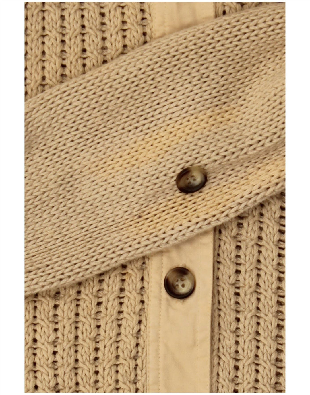 Massimo Dutti Damen-Cardigan-Pullover UK 12 Mittelbeige Baumwolle