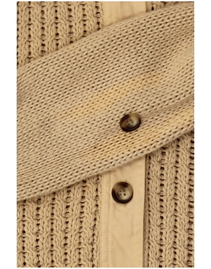 Massimo Dutti Damen-Cardigan-Pullover UK 12 Mittelbeige Baumwolle