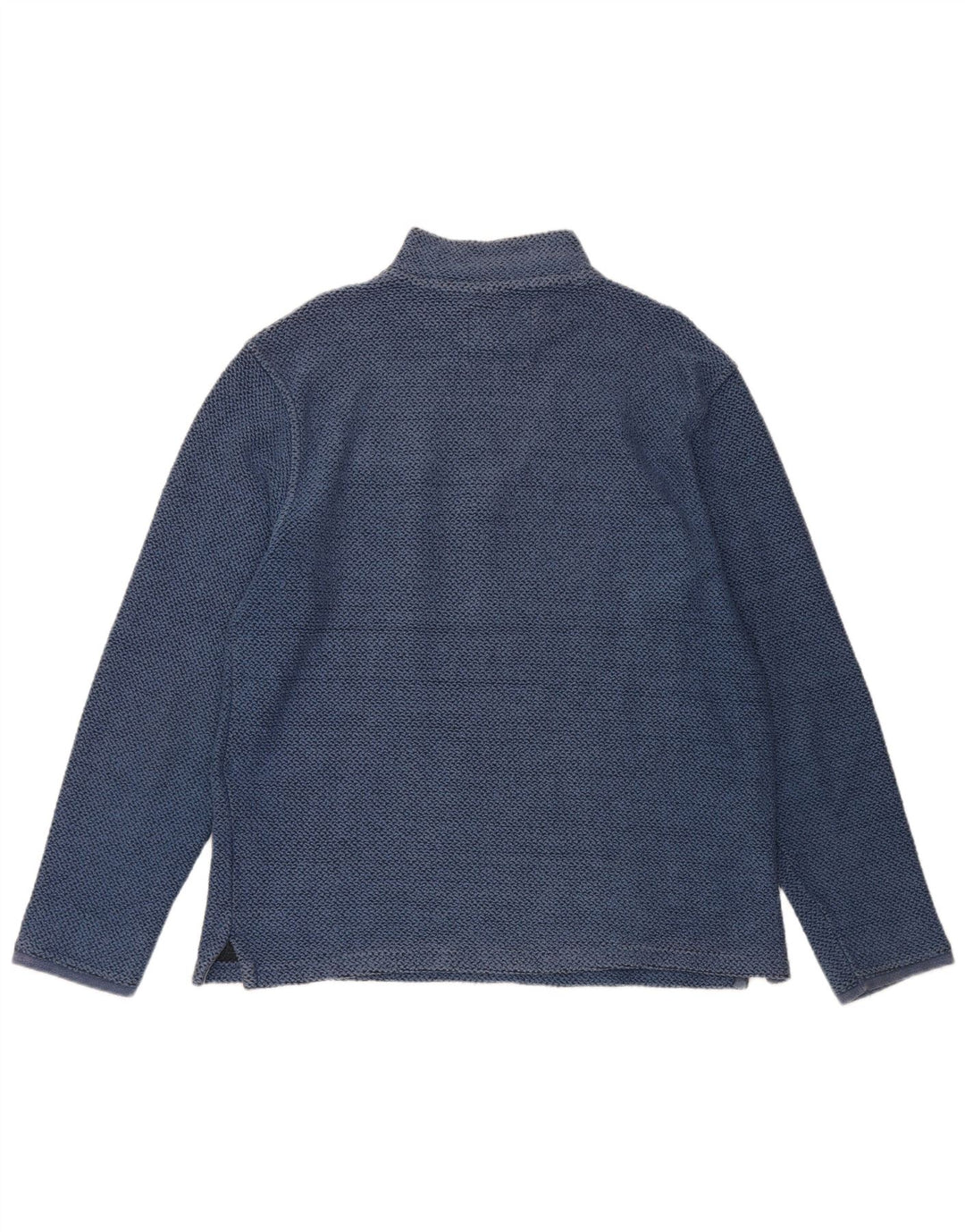 Weird Fish Herren-Sweatshirt mit Reißverschluss am Hals, mittelblaue Baumwolle