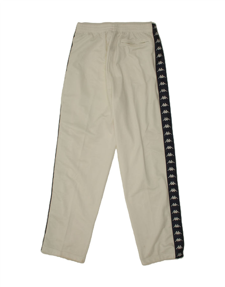 KAPPA Boys Graphic Tracksuit Trousers 15-16 Years Large  White Polyester Vintage Kappa and Second-Hand Kappa from Messina Hembry 