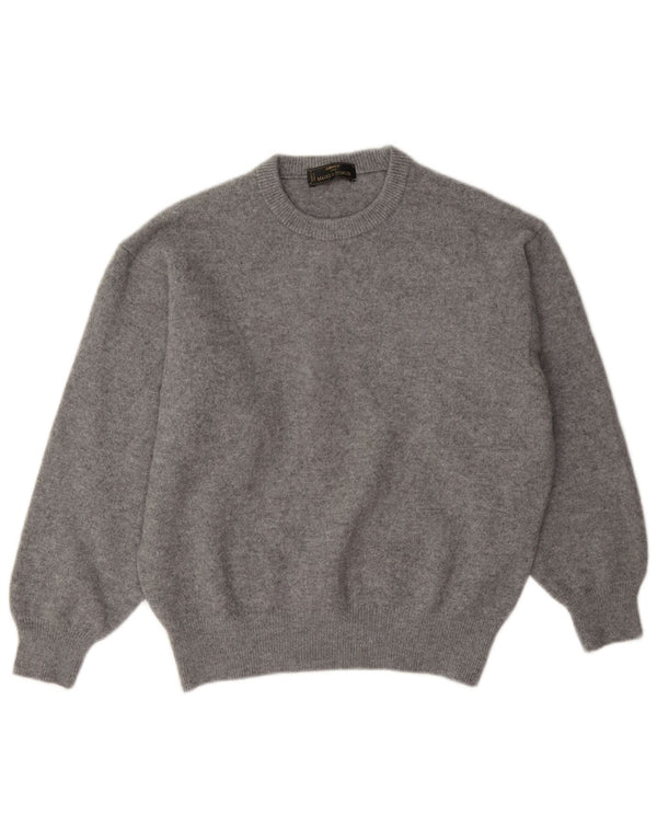 Marks & Spencer Herren-Pullover mit Rundhalsausschnitt, mittelgraue Wolle
