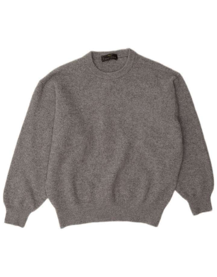 Marks & Spencer Herren-Pullover mit Rundhalsausschnitt, mittelgraue Wolle