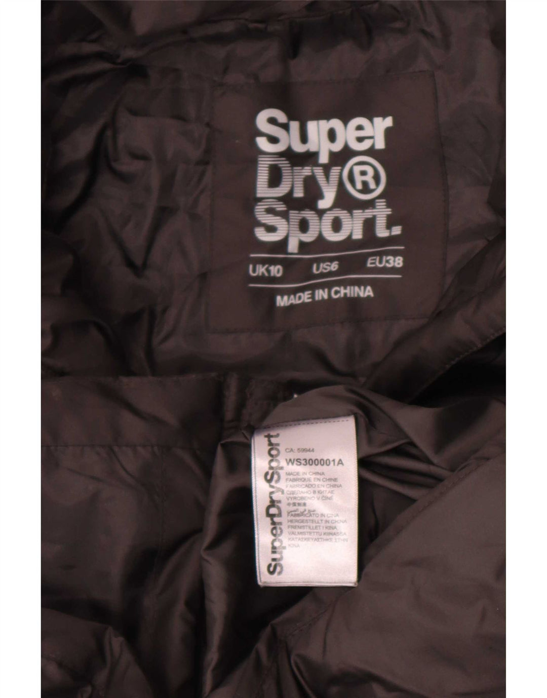 Superdry Damen Wattierte Jacke UK 10 Small Schwarz Polyester