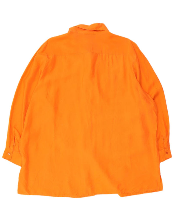 HELLINE Damen Hemdbluse UK 22/24 3XL Orange Seide
