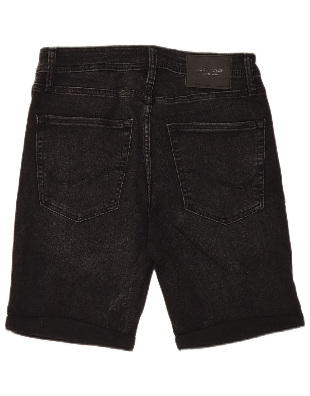JACK & JONES Herren Regular Distressed Denim Shorts W30 Mittelschwarze Baumwolle