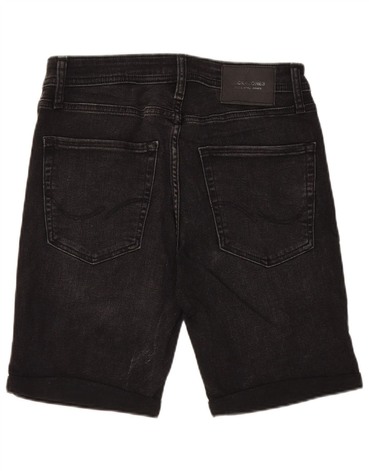 JACK & JONES Herren Regular Distressed Denim Shorts W30 Mittelschwarze Baumwolle