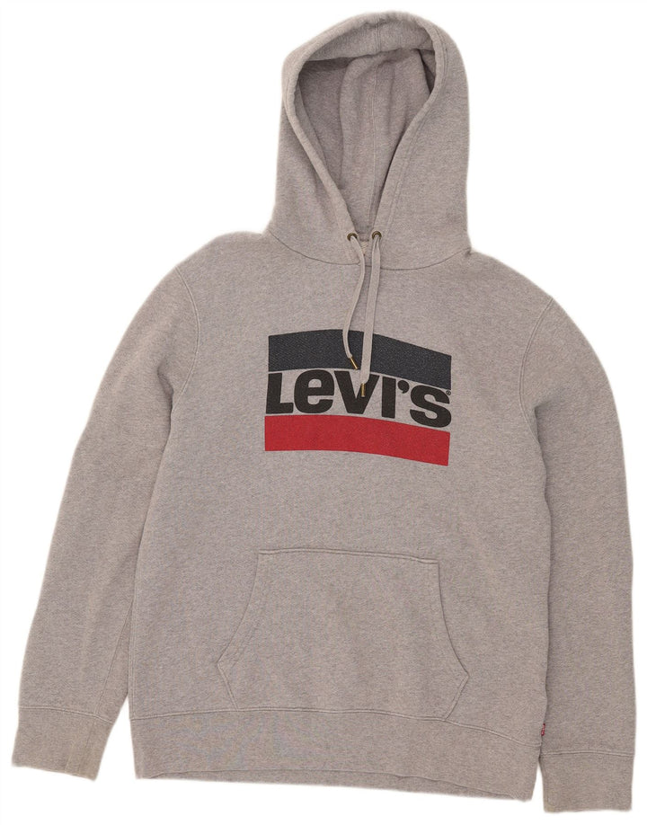 Levi's Herren-Kapuzenpullover mit Grafik, groß, graue Baumwolle
