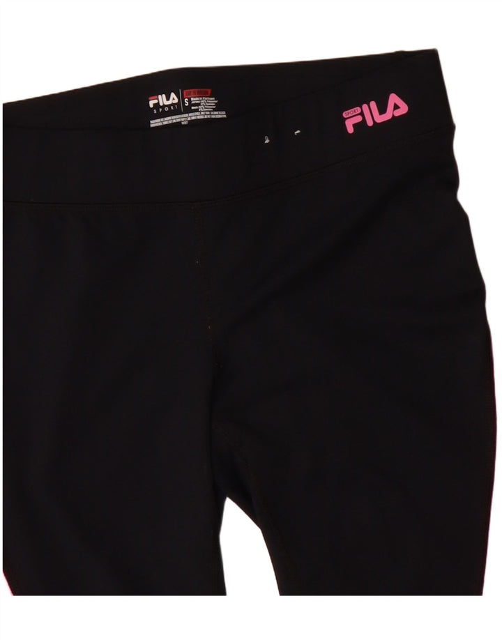 FILA Damen Sportshorts UK 10 Small Schwarzes Colourblock-Polyester