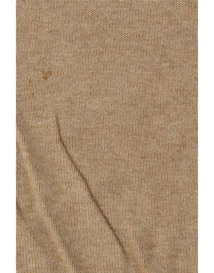 Marks & Spencer Herren-Pullover, reguläre Passform, V-Ausschnitt, groß, beige Baumwolle