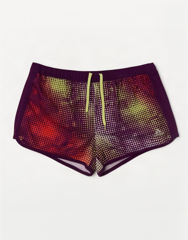 Adidas Damen Climalite Sport Shorts UK 10 Small Purple Spotted