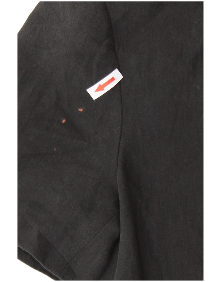 Zara Damen Kurzarm-Bolero-Jacke UK 14 Mittelschwarzes Leinen