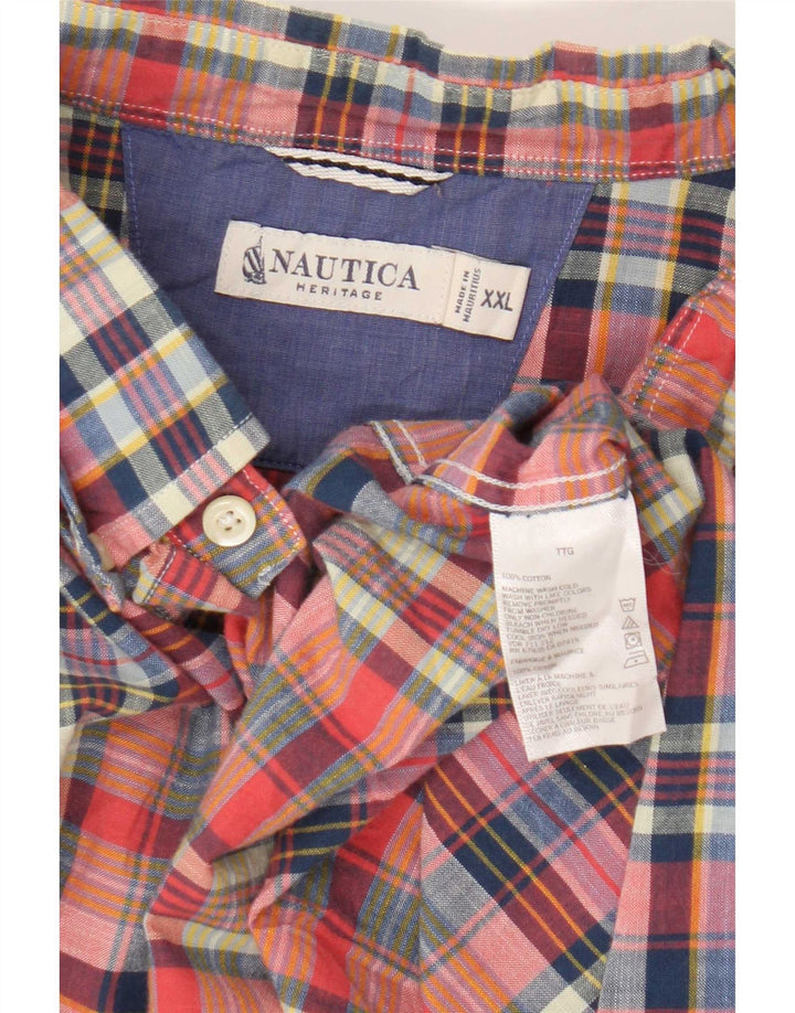 Nautica Herren Heritage Flanellhemd 2XL Mehrfarbig kariert aus Baumwolle