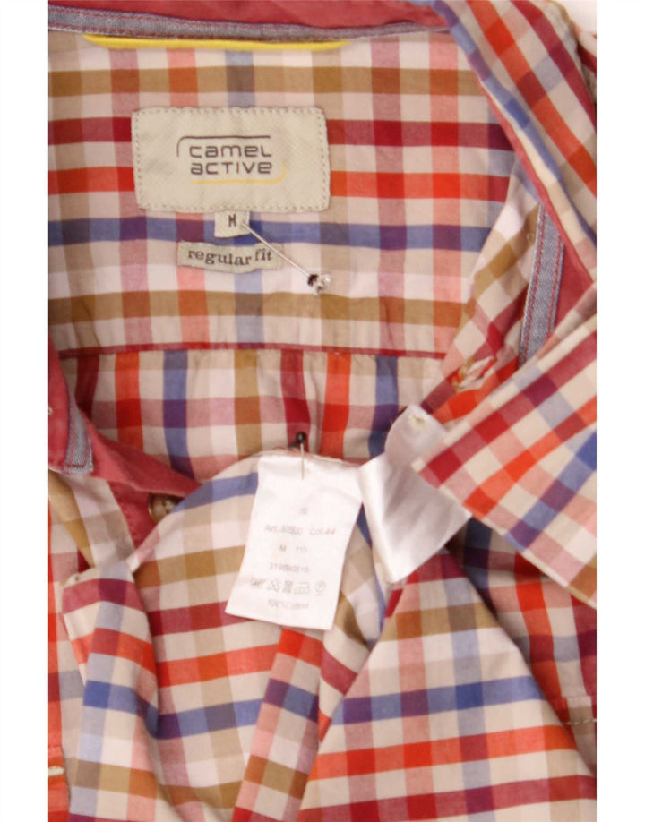 Camel Active Herren-Hemd mit normaler Passform, mittelgroße, mehrfarbige Gingham-Baumwolle