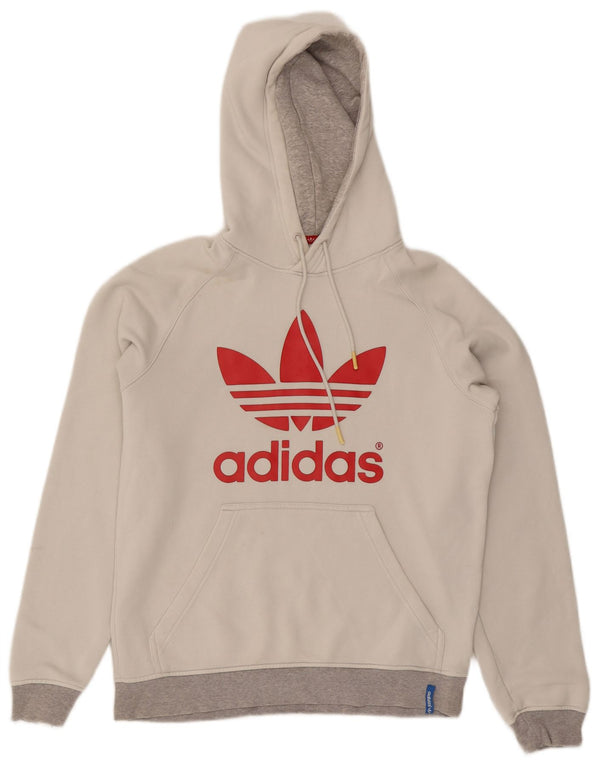 Adidas Herren Grafik-Hoodie-Pullover aus mittelweißer Colourblock-Baumwolle