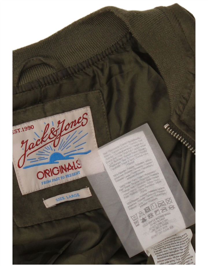 Jack & Jones Herren Bomberjacke UK 40 Large Khaki Polyester