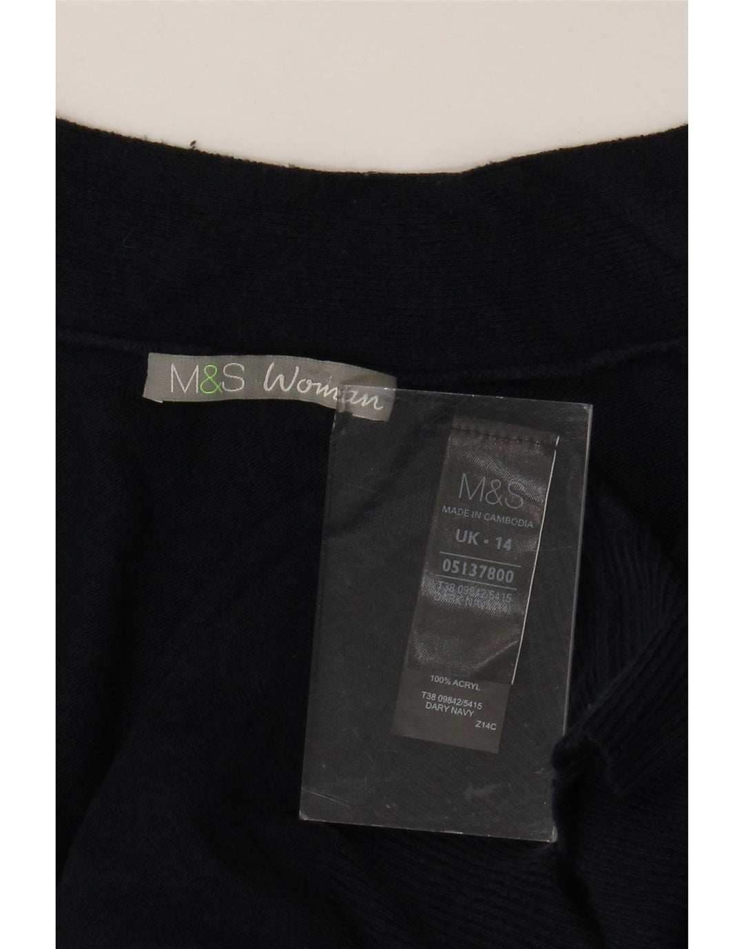 Marks & Spencer Damen-Cardigan mit 3/4-Ärmeln, UK-Gr. 14, mittleres Marineblau