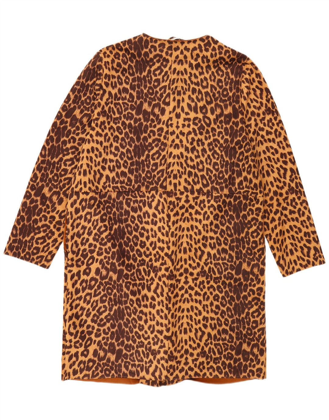 Offener Damenmantel von Zara UK 18 XL Braunes Polyester mit Animal-Print