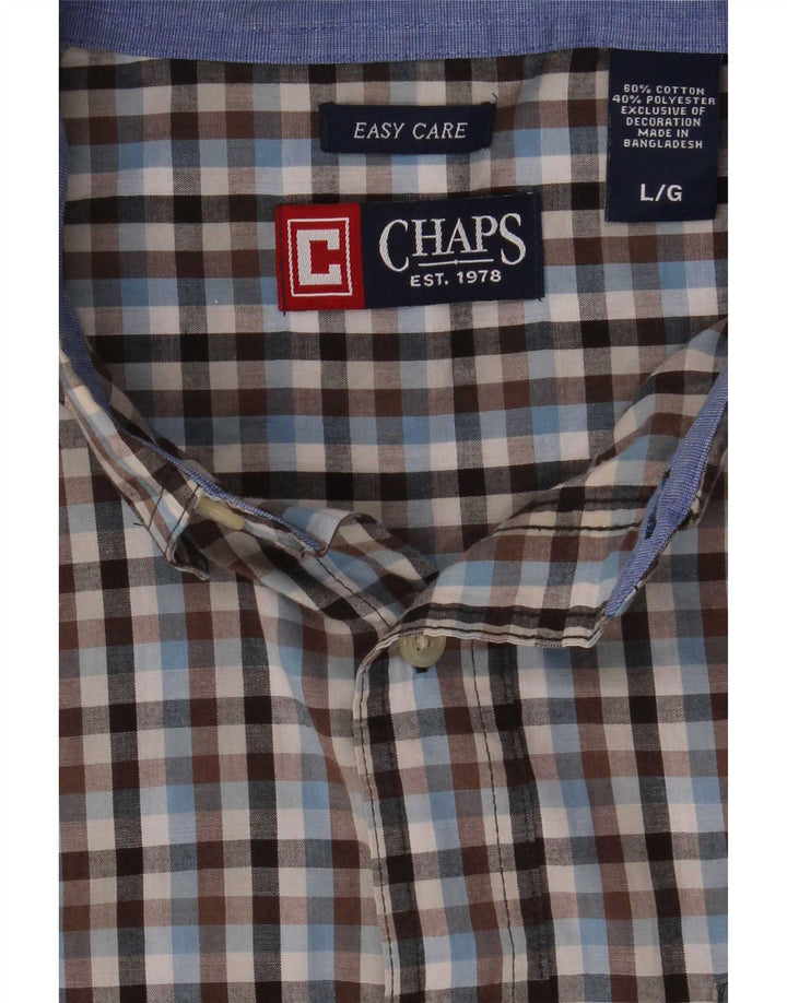 Chaps Herren-Hemd, pflegeleicht, kurzärmelig, groß, mehrfarbig, Gingham-Baumwolle