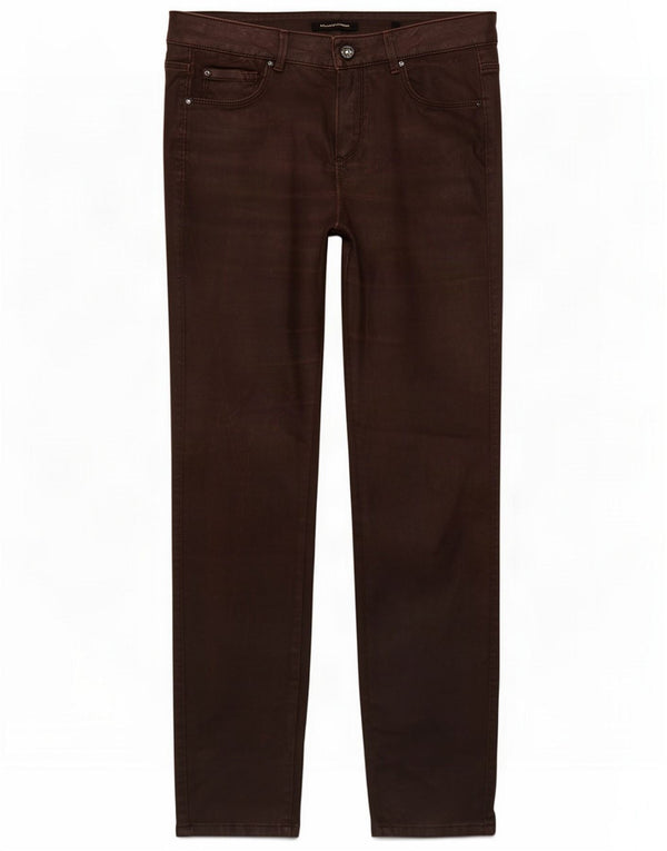 Massimo Dutti Damen gewachste schmale Freizeithose EU 40 Mittel W30 L29 Braun