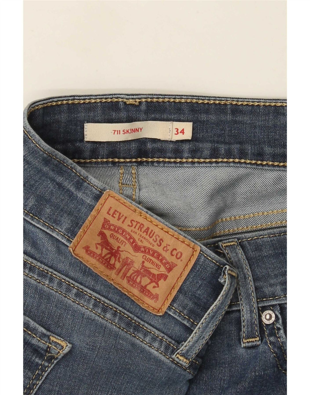 Levi's Damen 711 Skinny Jeans W34 L30 Blau