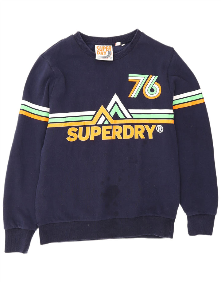 Superdry Herren Grafik-Sweatshirt-Pullover XL aus marineblauer Baumwolle