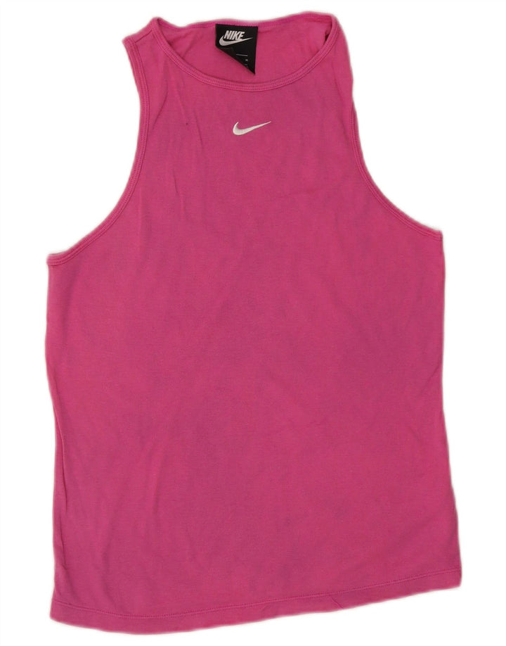 Nike Damen Weste Top UK 12 Mittelrosa Baumwolle