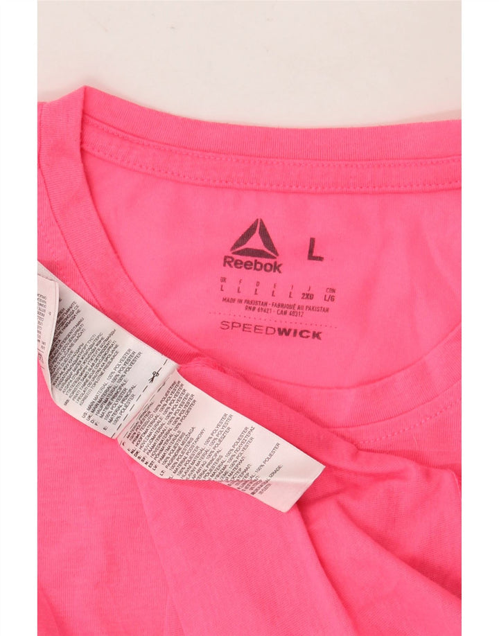 Reebok Herren Grafik-T-Shirt-Oberteil, groß, rosa, Polyester