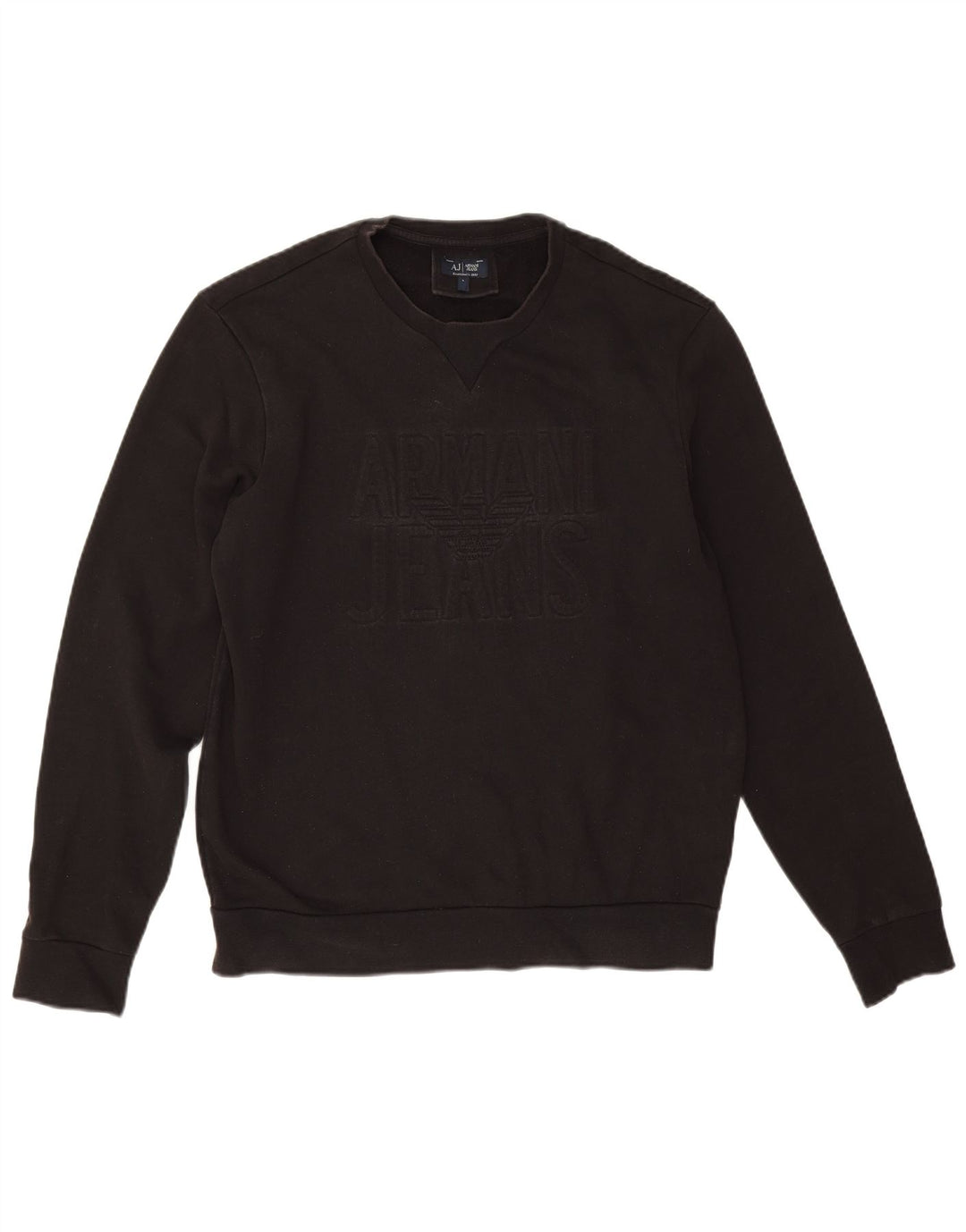 Armani Herren Grafik-Sweatshirt-Pullover, groß, schwarze Baumwolle