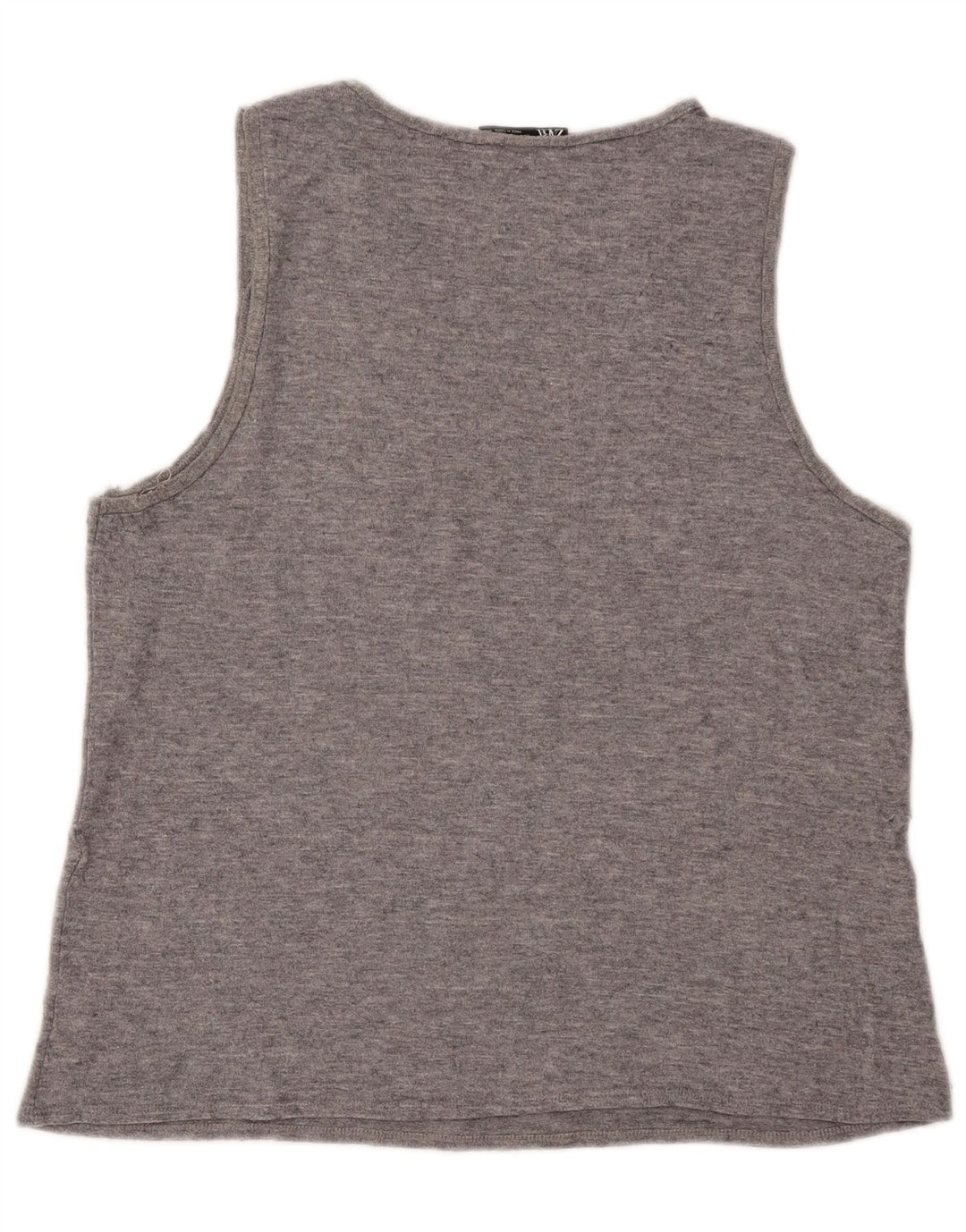 Zara Damen Weste Top UK 16 Large Grau Fair Isle