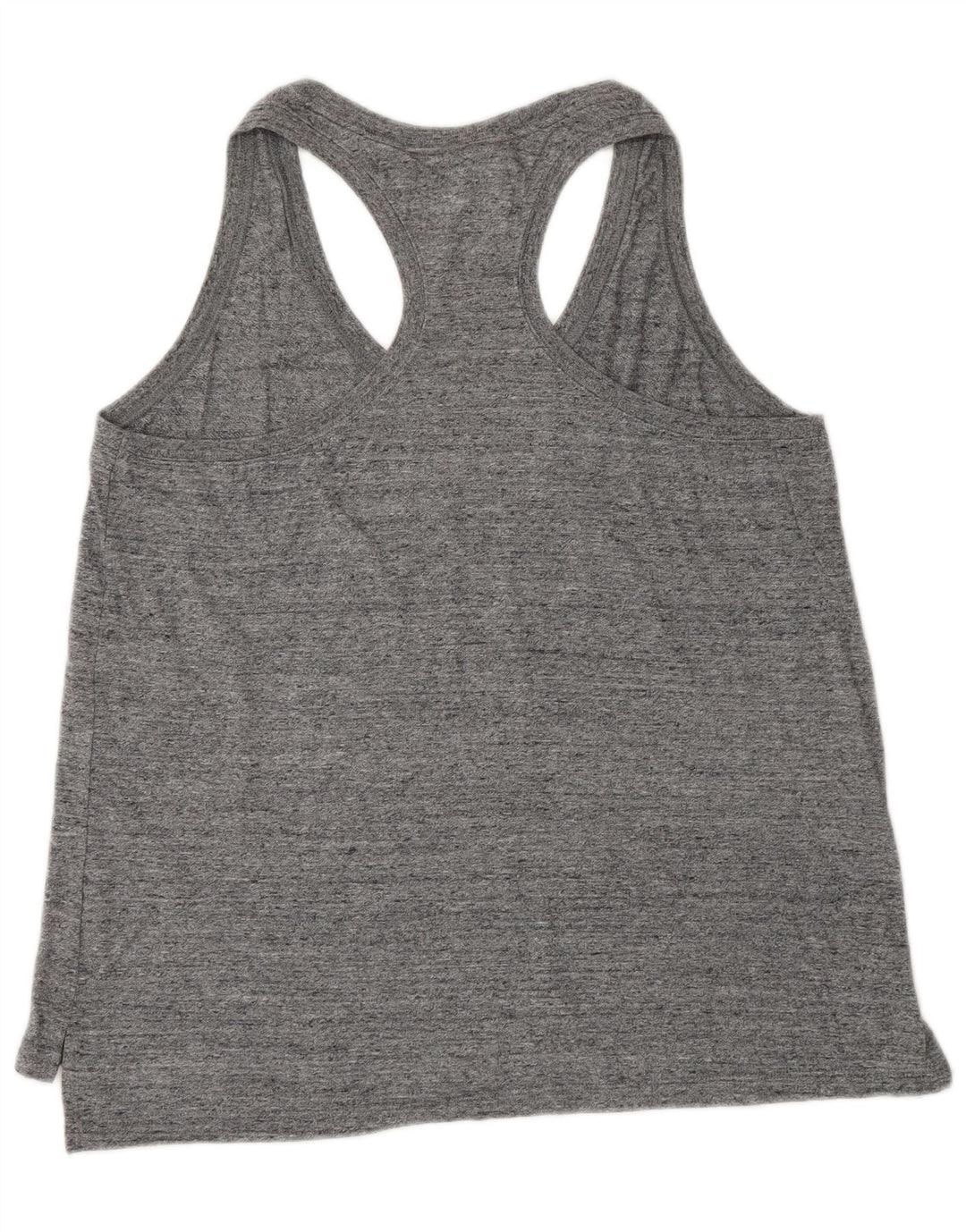 NIKE Damen-Trägershirt UK 14 Large Grau gefleckte Baumwolle