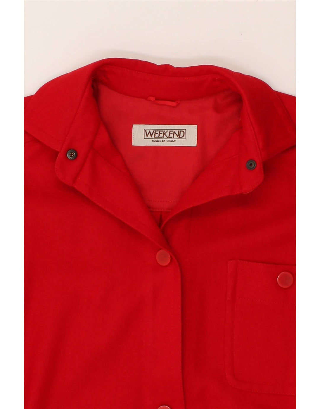 WEEKEND Womens 3/4 Sleeve Overcoat UK 8 Small Red Wool | Vintage Weekend | Thrift | Second-Hand Weekend | Used Clothing | Messina Hembry 
