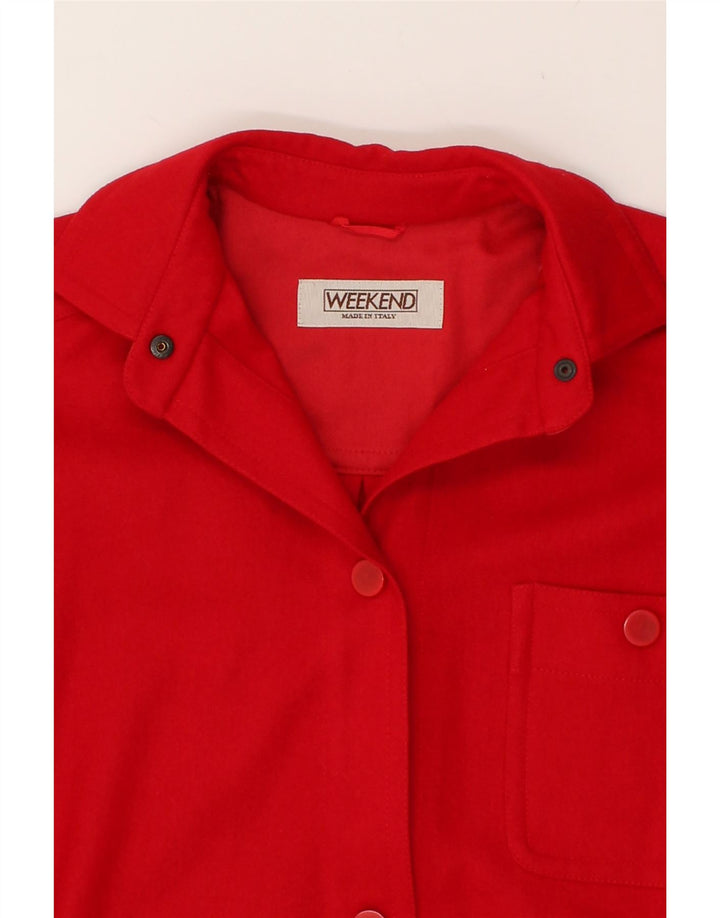 WEEKEND Womens 3/4 Sleeve Overcoat UK 8 Small Red Wool | Vintage Weekend | Thrift | Second-Hand Weekend | Used Clothing | Messina Hembry 