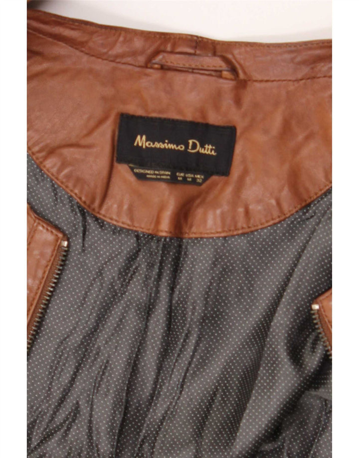 Massimo Dutti Damen Lederjacke UK 14 Mittelbraun