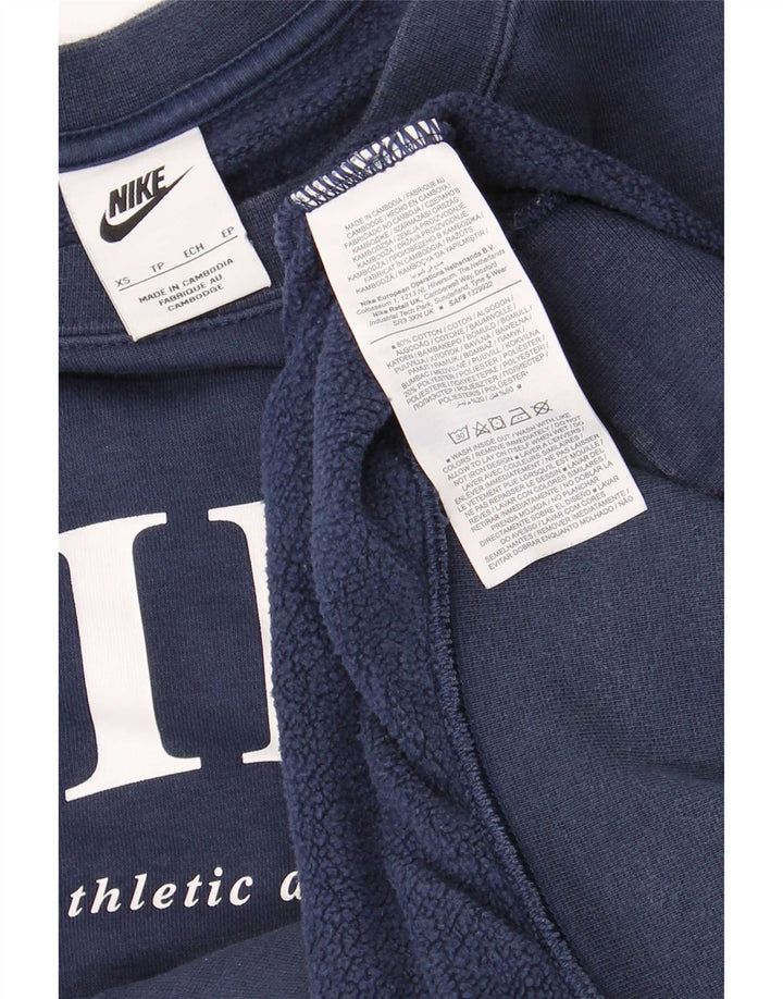 Nike Herren-Sweatshirt mit Grafik, übergroß, XS, Marineblau, Baumwolle