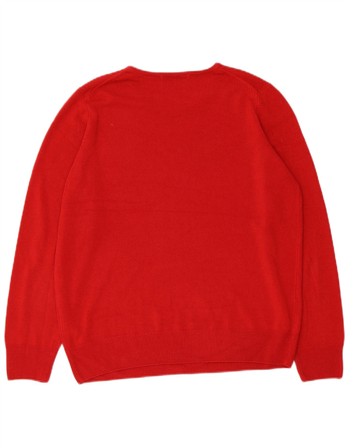 Marks & Spencer Damen Pullover mit Rundhalsausschnitt, UK 14, Mittelrot, Acryl