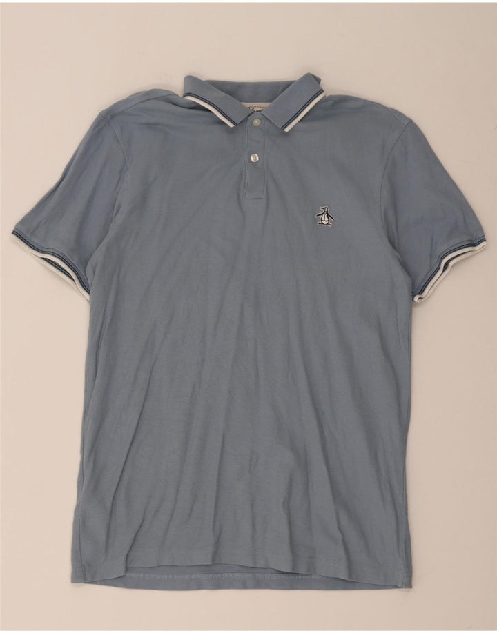 PENGUIN Herren-Poloshirt aus mittelblauer Baumwolle