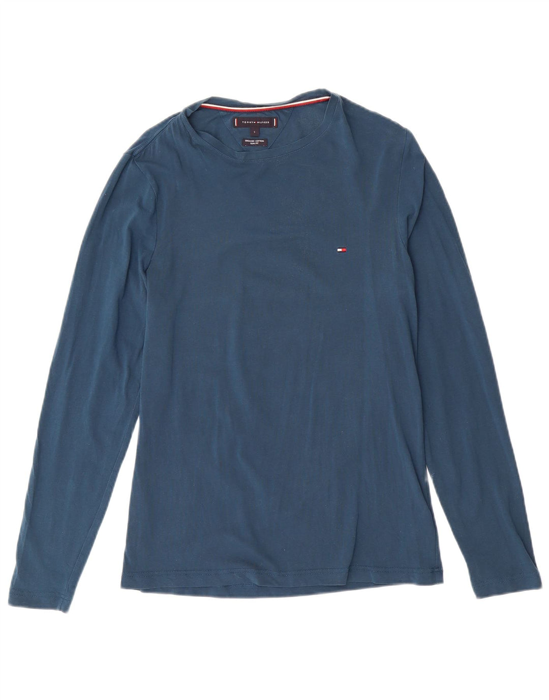 TOMMY HILFIGER Mens Slim Fit Top Long Sleeve Small Blue Cotton