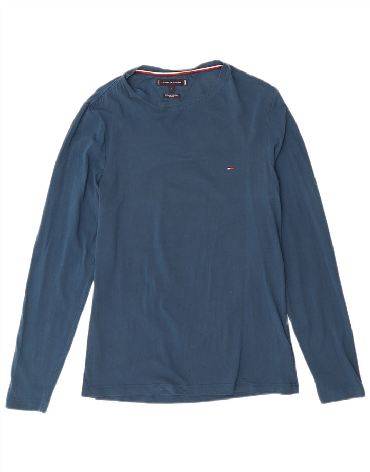 TOMMY HILFIGER Mens Slim Fit Top Long Sleeve Small Blue Cotton