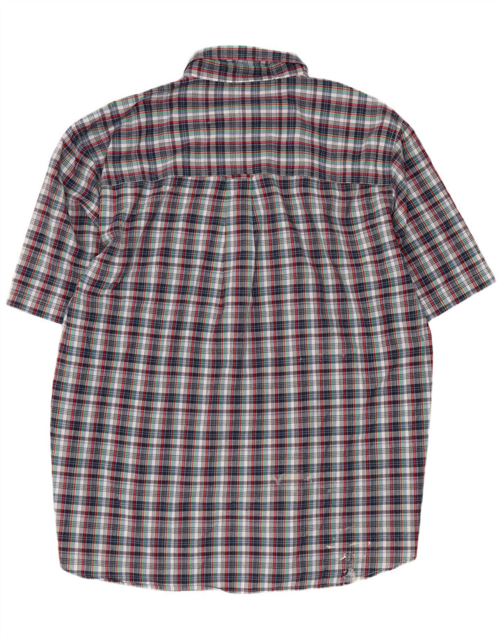 Chaps Herren-Hemd, pflegeleicht, kurzärmelig, 2XL, mehrfarbig, kariert, Baumwolle