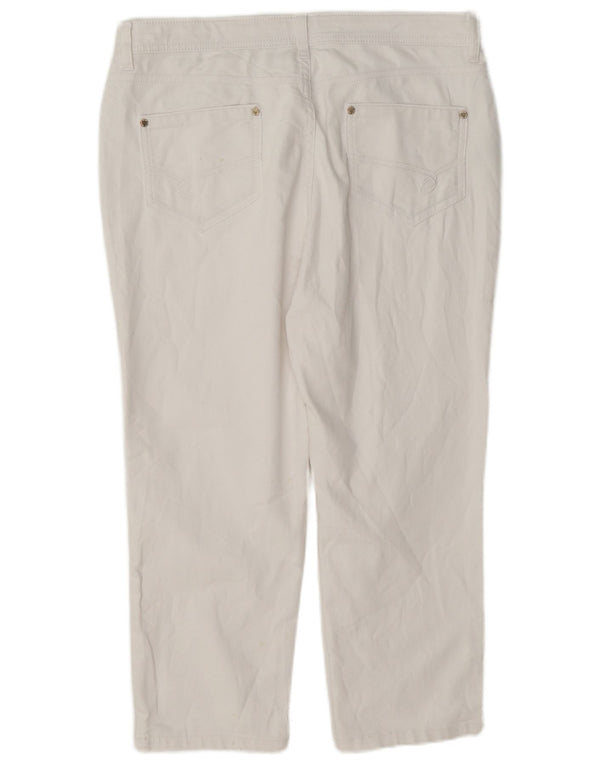 Marks & Spencer Damen Per Una verkürzte Hose UK 14 Large W34 L22 Weiß