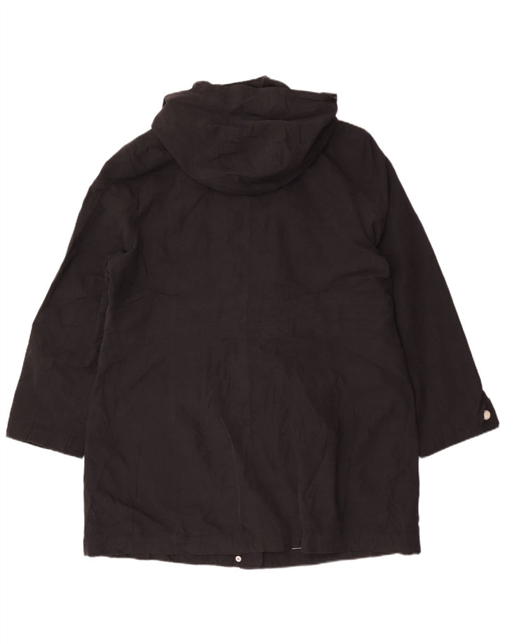 Dkny Damen-Regenmantel mit Kapuze, UK 18, XL, Schwarz, Polyester