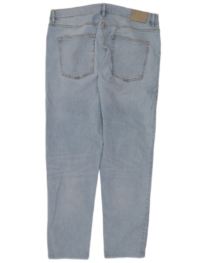 Zara Herren Tapered Jeans W36 L29 Blaue Baumwolle