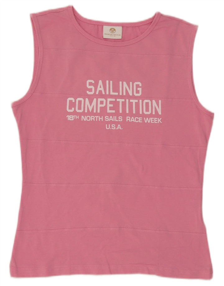 North Sails Damen Crop Graphic Vest Top UK 12 Mittelrosa