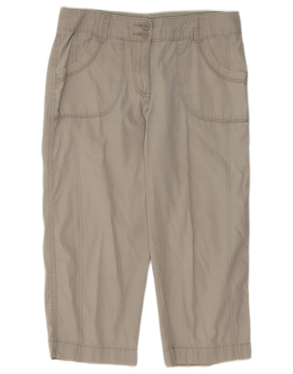 Marks & Spencer Damen Caprihose UK 8 Small W29 L20 Beige Baumwolle