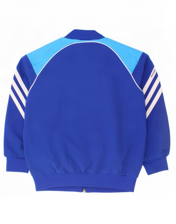 Adidas Jungen-Trainingsanzug-Top-Jacke, 2–3 Jahre, blaues Farbblock-Polyester